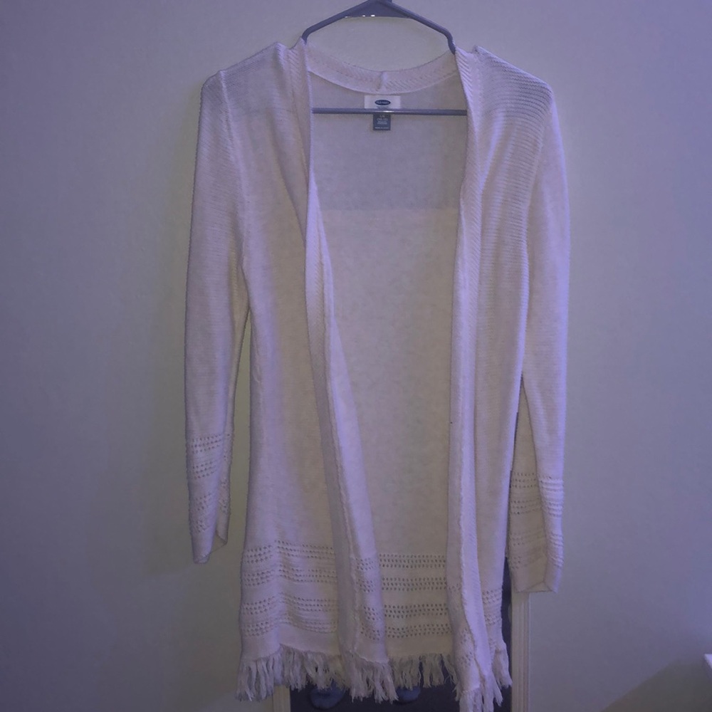White cardigan